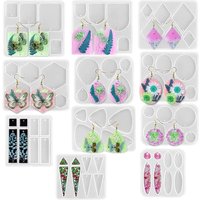 Earring Silicone Mold DIY Geometric Oval Hexagon Teardrop Pendant Necklace Keychain Jewelry Crafts Making Resin Mold