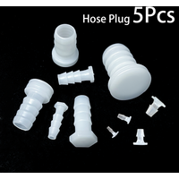 5Pcs Hose Plug Plastic Water Diverter Stop Flow Pipe Cap Rubber Tubing Increasing Barbed Oxygen Rockery Fish Tank Laboratory