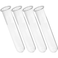 4Pcs Hydroponic Test Tubes For Plants Flower Pots Glass Desk Propagation Station Hanging Test Tubes Flowers Glass Tube For Plant