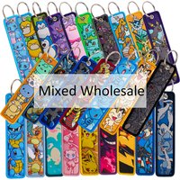 Mixed Wholesale 20/30/50/10/150pcs Jet Tag Keychain Cute Animals Embroidery Key Tag Key Ring Key Holder Cartoon Collection Gift