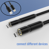 Type-C Probe Video Borescope Camera 5.5mm/8mm Lens Endoscope HD Camera Cable waterproof LEDS Compatible with iOS/Android