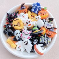 30Pcs New Cute Resin Halloween Collection Flat Back Free Shipping Ornament Jewelry Making Manicure Hairwear Accessories