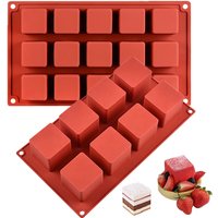 3D Cube Silicone Mold Mousse Cake Baking Moulds Square Soap Candle Jelly Brownie Cheesecake Chocolate Truffle Pudding Tray
