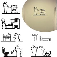 La Linea Minimalist Line Art Stickers Door Sticker Bedroom, Kitchen, Bathroom Sign Cartoon Character Design Home Decoration