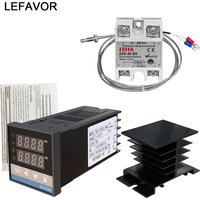REX-C100 Digital PID Temperature Controller Thermostat SSR output Max.40A SSR Relay K Thermocouple Probe High Quality