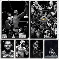 1PC Black And White U-Ultimate Fighting Championship UFC Poster Self-adhesive Art Waterproof Paper Sticker Coffee House Bar Room