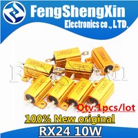 1pcs RX24 10W Aluminum Power Metal Shell Case Wirewound Resistor 0.1~100K 0.5 1 2 5 6 8 10 20 50 100 120 200 300 1K 5K 10K ohm