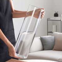 10x40cm Thick Clear Tall Acrylic Cylinder Floor Vase, Shatterproof Decor Flower Vase