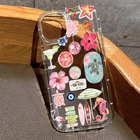 Flower Surfboard Print Phone Case For iPhone 17 Pro Max 16 15 Pro 14 13 12 11 XR XS 17Air 16 Plus 16E Clear Bumper Cover