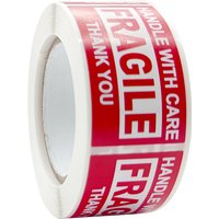 1 Roll Fragile English Warning Label Sticker,Copper Plate Adhesive Anti-Tamper Fragile Item Warning Stickers