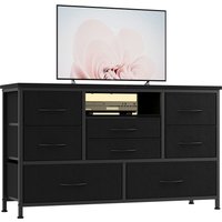 8 Drawer LED Dresser TV Stand with Power Outlet for 55'' TV - Wide Storage Chest for Bedroom, Living Room TV Stand