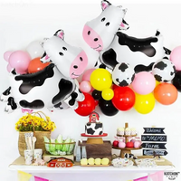 2Pcs Cow Foil Balloons Cow Shape Balloon for Farm Theme Birthday Party Decoration Baby Shower Farm Animal Theme Party Supplies
