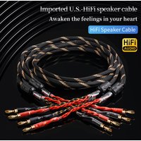 YYAUDlO One Pair Of HlFl Speaker Cables High-end Occ SpeakerCables For Hi-fi Systems And Banana Plug Speaker Cables