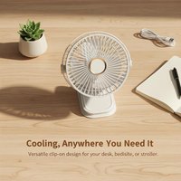 NEW Multifunctional 360° Flip Clip-on Fan Portable USB Rechargeable Table Desk Fan Hanging Fan With Night Light Mini Air Cooler