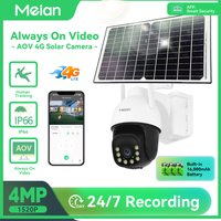 iAlarm 4MP AOV WiFi PTZ Camera Outdoor Wireless Solar IP Cam Built-in Battery Video Surveillance Cameras Long Time Standby