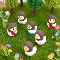 10PCS Mini Yellow Duck Figurines Micro Landscape Decor Cute Duck Doll DIY Ornaments For Fairy Garden