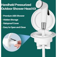 Marine Outboard Shower Head Kit Built in/Retractable Transom-Mounted Boat Shower