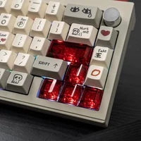 Mint Red/Blue/Pink PC Supplement Transparent Keycaps Retro Love Story Original Highly Adaptable Mechanical Keyboard