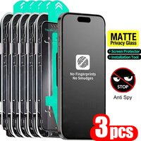 3Pcs Matte Privacy Film For iPhone 17 Pro Max 16 11 13 15 14 Plus XR X Xs SE Full Cover Anti Spy Screen Protector