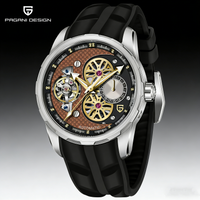 PAGANI DESIGN Top 44MM Men's Tourbillon Mechanical Automatic Watch Top Luxury Sapphire Stainless Steel Waterproof 100 meters