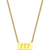 E.B.belle Square Plate 111 222 333 Lucky Angel Number Necklace Girl's Birthday Gift 18K Gold Plated Stainless Steel Jewelry