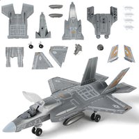 1:72 Scale F-35 Fighter Jet Quick Build Model Kit Plastic Millitary F35 Airplane Toy Assembly Aircraft Model with Stand for Kids