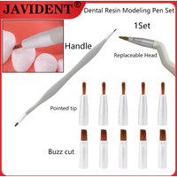 1Set Dental Resin Modeling Pen Set Clinical Tooth Restoration Pen Autoclavable Oral Brush Disposable Tools