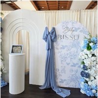 Mehofond Custom 2-Sided Floral Something Blue Before I Do Wedding Bridal Shower Covers Chiara Arch Wall Background Decor Backdro