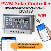12V/24V 10A/20A/30A/40A/50A High Definition LCD Digital Display bluetooth Solar Charge Controller Repair PWM Solar Controller