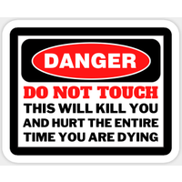 Danger Do Not Touch This Kills 5PCS Stickers for Luggage Car Wall Laptop Decorations Home Bumper Decor Stickers Anime Art Room