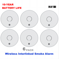 Wireless Interlinked Smoke Alarm 10 Years Battery Interconnected Smoke Detector with LED Indicator & Silence Button VS02F