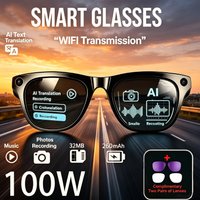 2026 AI Intelligent Translation Glasses AI Voice Assistant 100W HD Camera 260mAh Battery BT Call Anti-Shake Smart Glasses Men