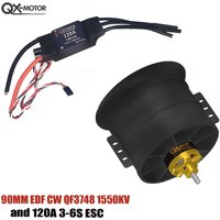 QX-MOTOR 90mm EDF 12 Blades Fan CW CCW QF3748 QF3758 Brushless Motor use 100A 120A ESC For RC Multiaxis Helicopter Aircraft Part