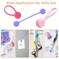 3/10pcs Reusable Magnetic Cable Ties Cable Management Organizer Silicone USB Data Cord Winder Earphone Wire Protector Ties Stand
