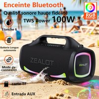 ZEALOT-S79 tragbarer Party-Lautsprecher, kabelloser Bluetooth 5.2 Lautsprecher, Outdoor-Lautsprecher für Camping, 24 Stunden Akkulaufzeit, wasserdichter Lautsprecher für den Strand.
