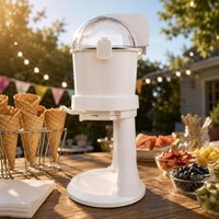 Countertop Ice Cream Appliance Compact White Ice Cream Appliance Home Appliance Clear Domed Top Dispensing Lever