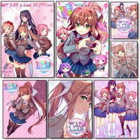 Game D-Doki D-Doki Literatuare Club Poster Modern Minimalist Wall Art Prints for Bedroom Living Room Home Decor Interior Gift