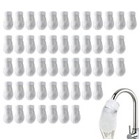 50 Pcs Faucet Filter Cotton Splash-Proof Pouch DIY Sediment Purifier Bag for Kitchen Sink Water Scale Sand Tap Home Bathroom