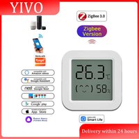 Czujnik temperatury i wilgotności Zigbee 3.0, zdalne sterowanie przez aplikację, termometr przez Tuya Smart Life do inteligentnego domu, współpracuje z Yandex Alexa.