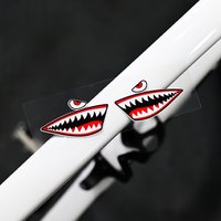 AliExpress NONE 1SET Shark Mouth Waterproof Vinyl Decals 12×3.5cm Red Black White for Bicycle Frame Car Auto Styling Decor