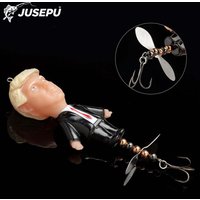 JUSEPU Funny Character Spinner Fishing Lure 20g Hard Bait With Treble Hook Rotating Sequins For Freshwater Saltwater Fishing.