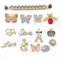 1 Piece Brand New Shoe Charms Jewelry Designer Chain Pearl Jewelry Diy Shoe Accessories Decoration Butterfly Pendant
