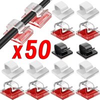 10/20/50PCS USB Data Cable Organizer Clip Winder Holder Protector USB Cable Management Adhesive Hook Desk Clamp For Home Office