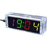 DIY Digital Clock Kit Color LED Digital Tube Buzzer Speaker Electronic Soldering Clock Project with USB Cable