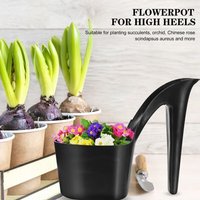 Shoe Shape High Heel Shaped Flower Pot Plastic Planting Pots Creative Gardening Pots Garden Bonsai