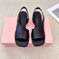 Large Size Women's Roman Sle Sandals Comfortable Chunky Heel Square Head Summer Versatile Faionable Slip-On Anti-Slip Rub...