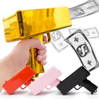Banknote Gun Party Games Pistol Party Toys Games Cash Cannon Funny Toys Gun for Banknotes Wedding Golden 100pcs Fake Money Bills