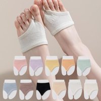 New Casual High Heels Forefoot Pad Socks Solid Color Breathable Flip-flop Toe Socks Cotton High Elasticity Ankle Socks