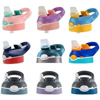 Reusable Coffee Cup Lid Durable Universal Mug Cover Thermos Water Bottle Silicone Tumbler Lids Replacement with Straw