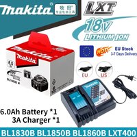 Original Makita 18V 6,0Ah Akku mit Ladegerät-Set für Makita 18V Elektrowerkzeug DDF487 DTW700 GBA404 DUC150Z DHR183Z